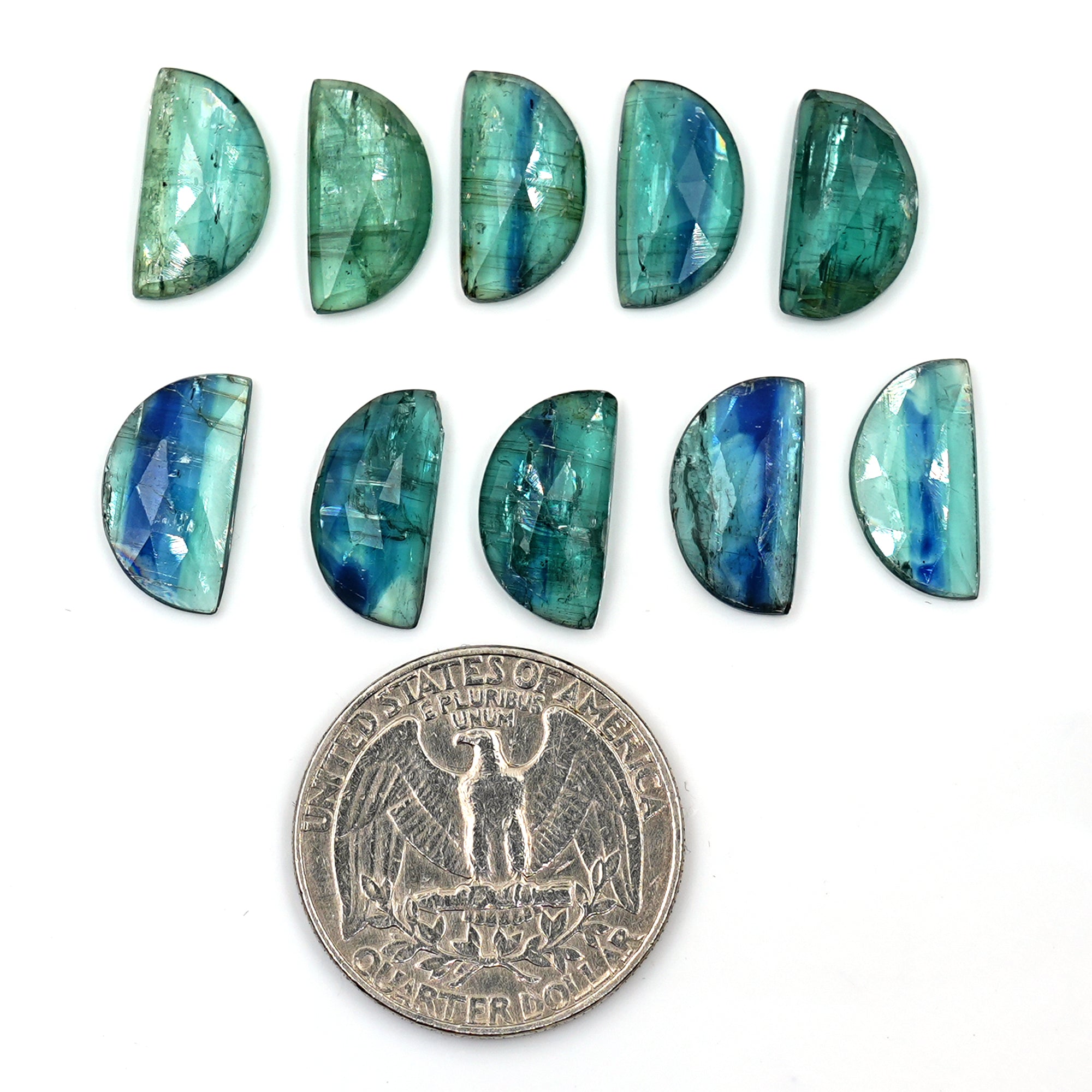 Emerald Green Kyanite Rose Cut Gemstone | Earthy Elegance in Every Facet - 10 Pieces