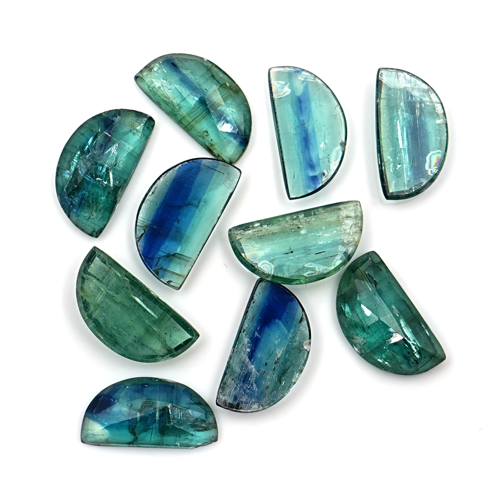 Emerald Green Kyanite Rose Cut Gemstone | Earthy Elegance in Every Facet - 10 Pieces
