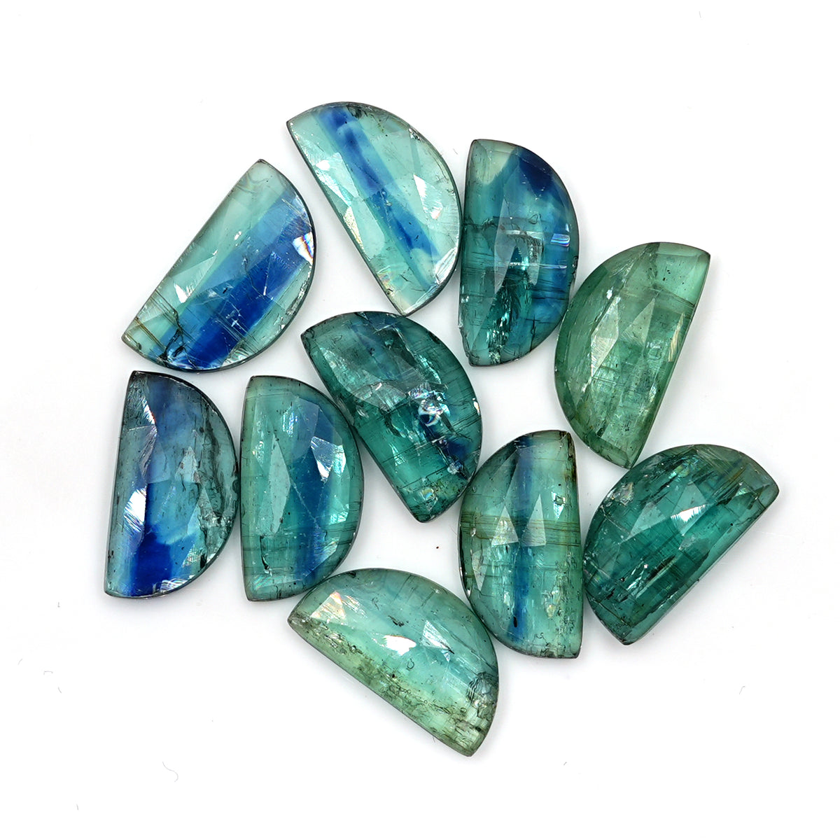 Emerald Green Kyanite Rose Cut Gemstone | Earthy Elegance in Every Facet - 10 Pieces