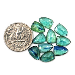 Rose Cut Emerald Green Kyanite Gemstone | Cabochon For Making Jewerly- 10 Pieces