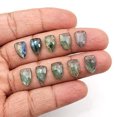 Rose Cut Emerald Green Kyanite Gemstone | Cabochon For Making Jewerly- 10 Pieces