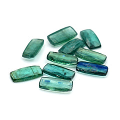Rose Cut Emerald Green Kyanite | Earthy Elegance Gemstone For Jewelry Making - 10 Pieces