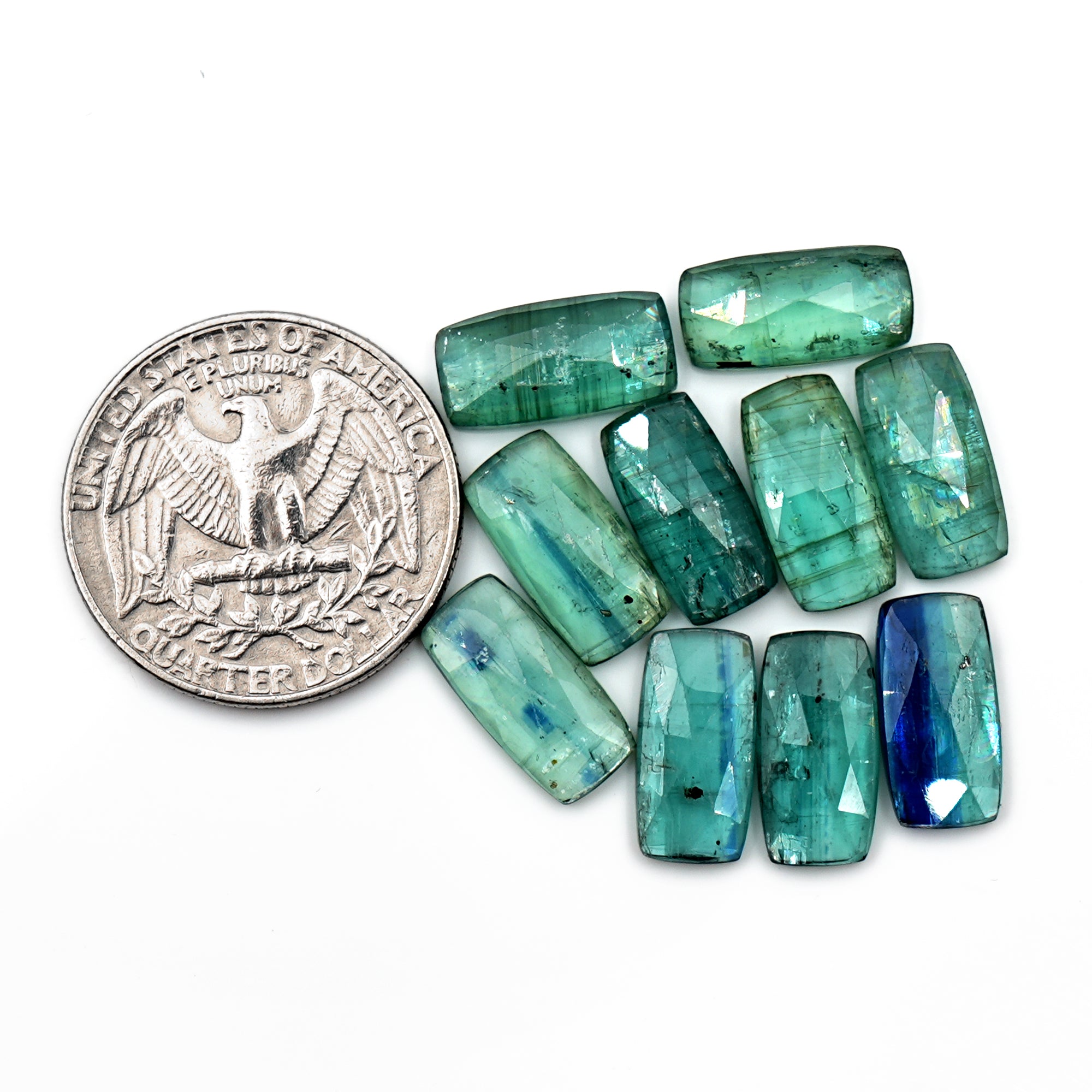 Rose Cut Emerald Green Kyanite | Earthy Elegance Gemstone For Jewelry Making - 10 Pieces