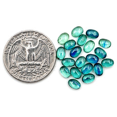 Emerald Green Kyanite Smooth Cabochon | Oval Cut Gemtones For Jewery Making - 20 Pieces