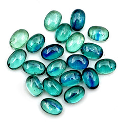 Emerald Green Kyanite Smooth Cabochon | Oval Cut Gemtones For Jewery Making - 20 Pieces