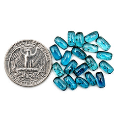 Teal Moss Kyanite Gemstones | Baguette Shape Smooth Cabochons For Jewelry Making - 20 Pieces