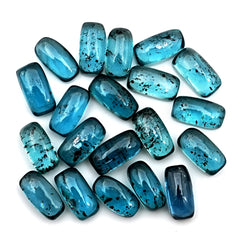 Teal Moss Kyanite Gemstones | Baguette Shape Smooth Cabochons For Jewelry Making - 20 Pieces