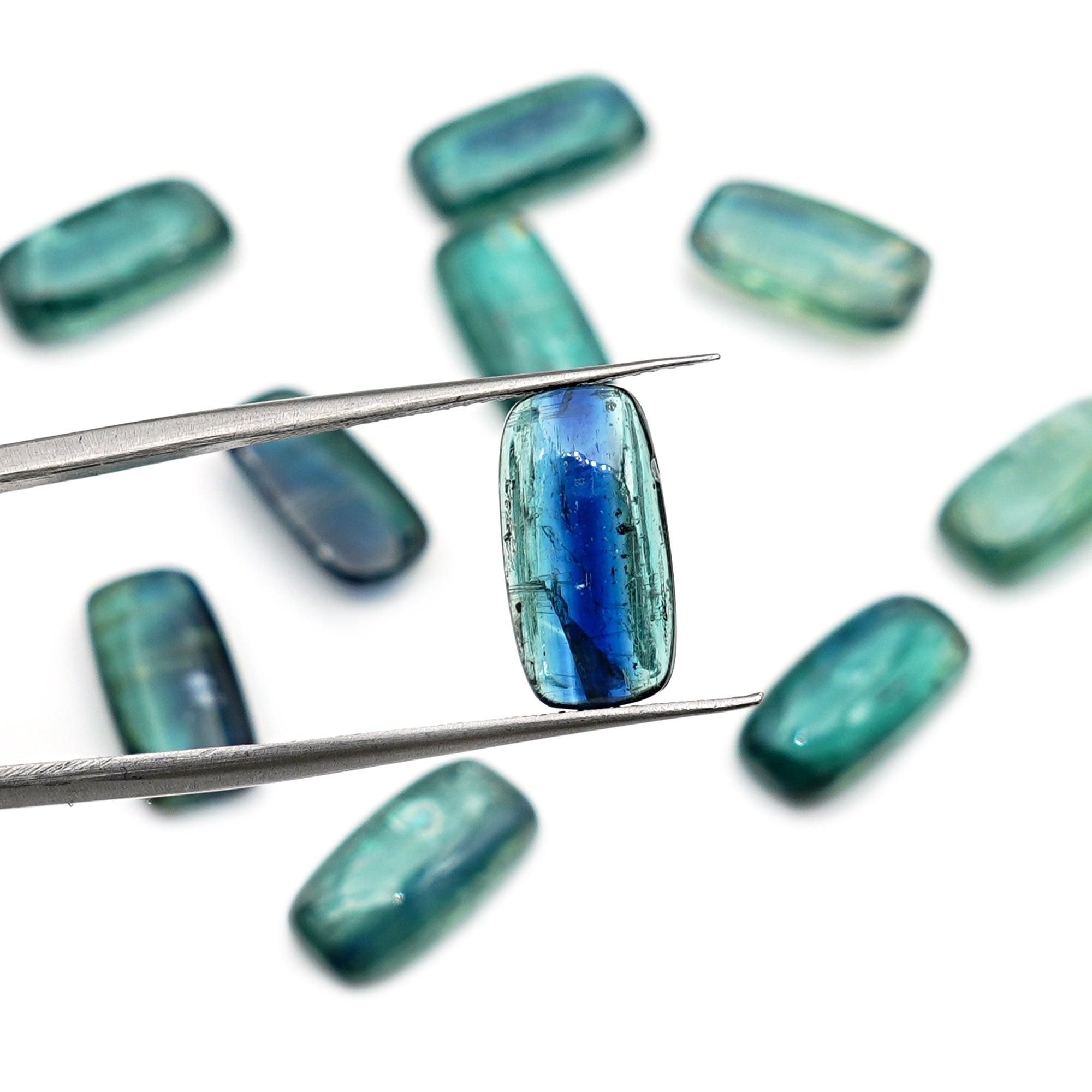 Emerald Green Kyanite Smooth Cabochon | Earthy Elegance in Every Facet - 10 Pieces