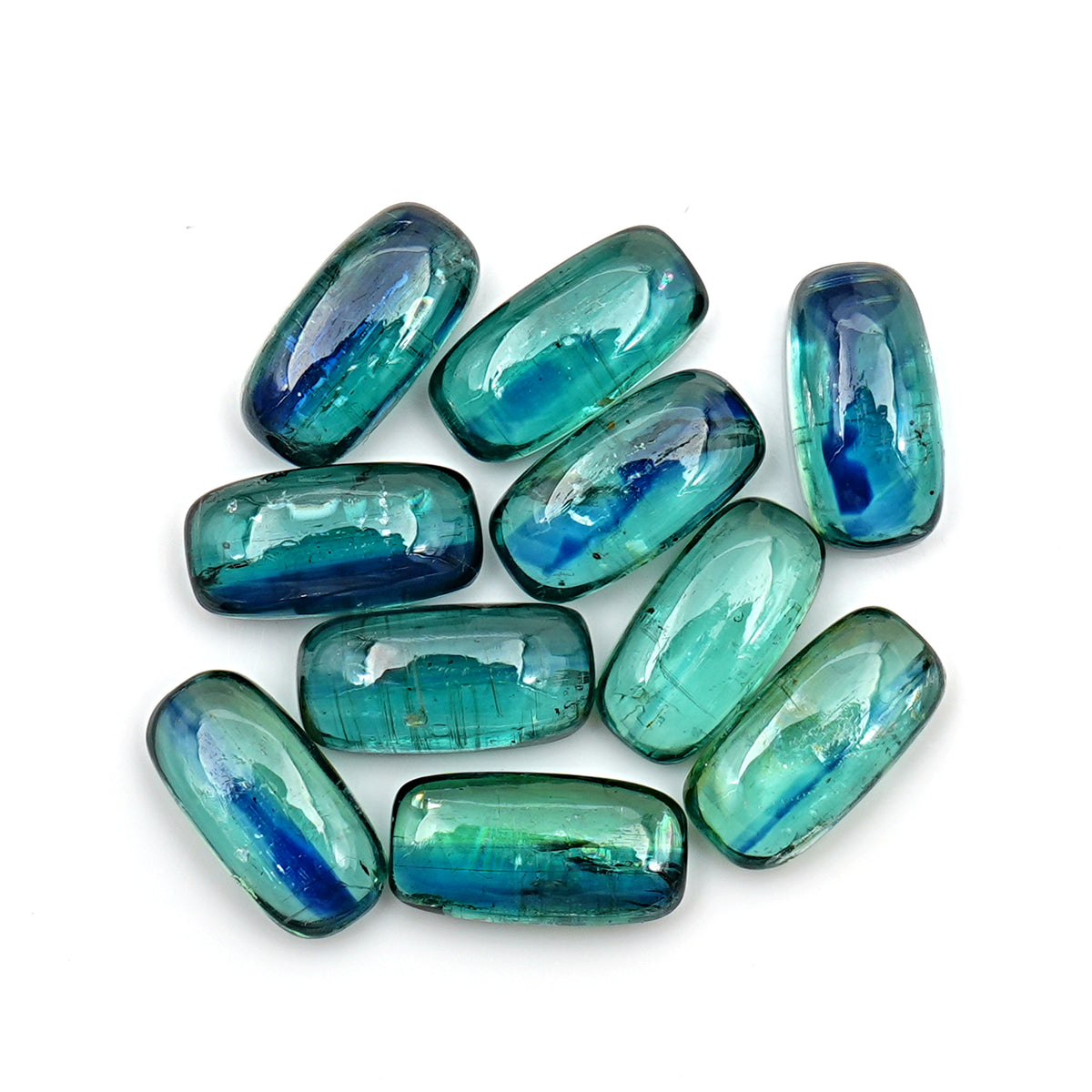 Emerald Green Kyanite Smooth Cabochon | Earthy Elegance in Every Facet - 10 Pieces