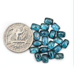 Natural Teal Moss Kyanit Smooth Cabochons | Cushion Cut Gemstone For Jewelry Making - 20 Pieces