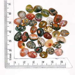 Ocean Jasper Freeform Cabochons | Rose Cut Gemstone For Jewelry Making - 37 Pieces Parcel