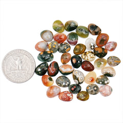 Ocean Jasper Freeform Cabochons | Rose Cut Gemstone For Jewelry Making - 37 Pieces Parcel