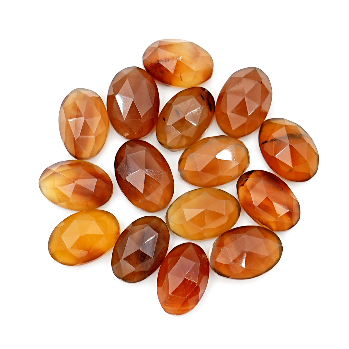 Rose Cut Montana Agate Cabochon | Natural Oval Gemstone for Jewelry Making - 15 Pieces