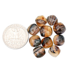 Montana Agate Rose Cut Cabochon | Natural Cushion Gemstone for Jewelry Making - 10 Pieces