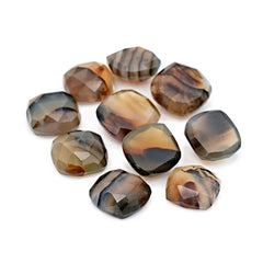 Montana Agate Rose Cut Cabochon | Natural Cushion Gemstone for Jewelry Making - 10 Pieces