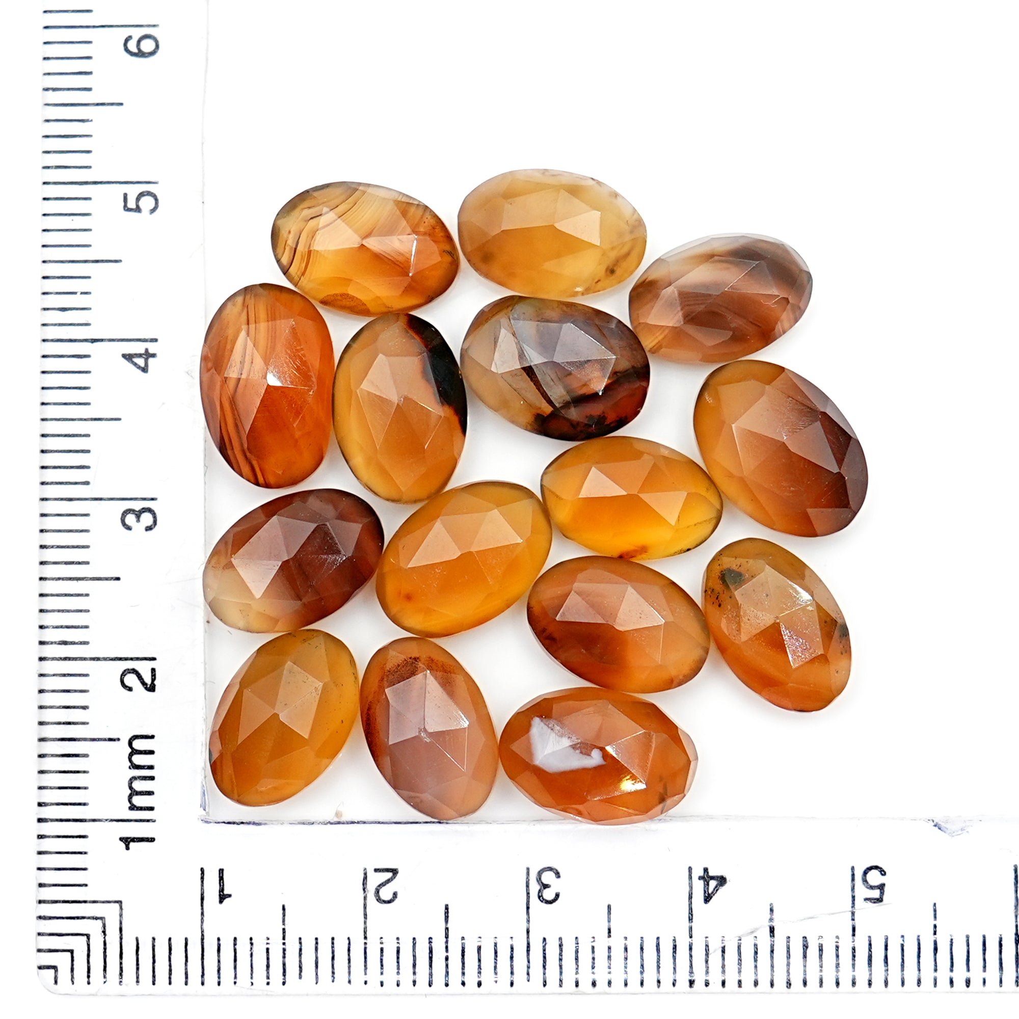 Montana Agate Rose Cut Oval Cabochon | Natural Loose Gemstone for Jewelry Making - 15 Pieces