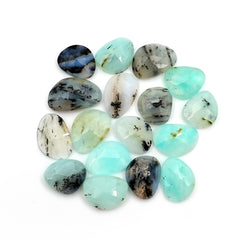 Natural Peruvian Opal Rose Cut Gemstones | Freeform Cabochons for Jewelry Creation - 17 Pieces