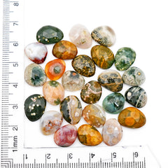 Ocean Jasper Rose Cut Cabochons | Multi Freeform Gemstones For Jewelry - 25 Pieces