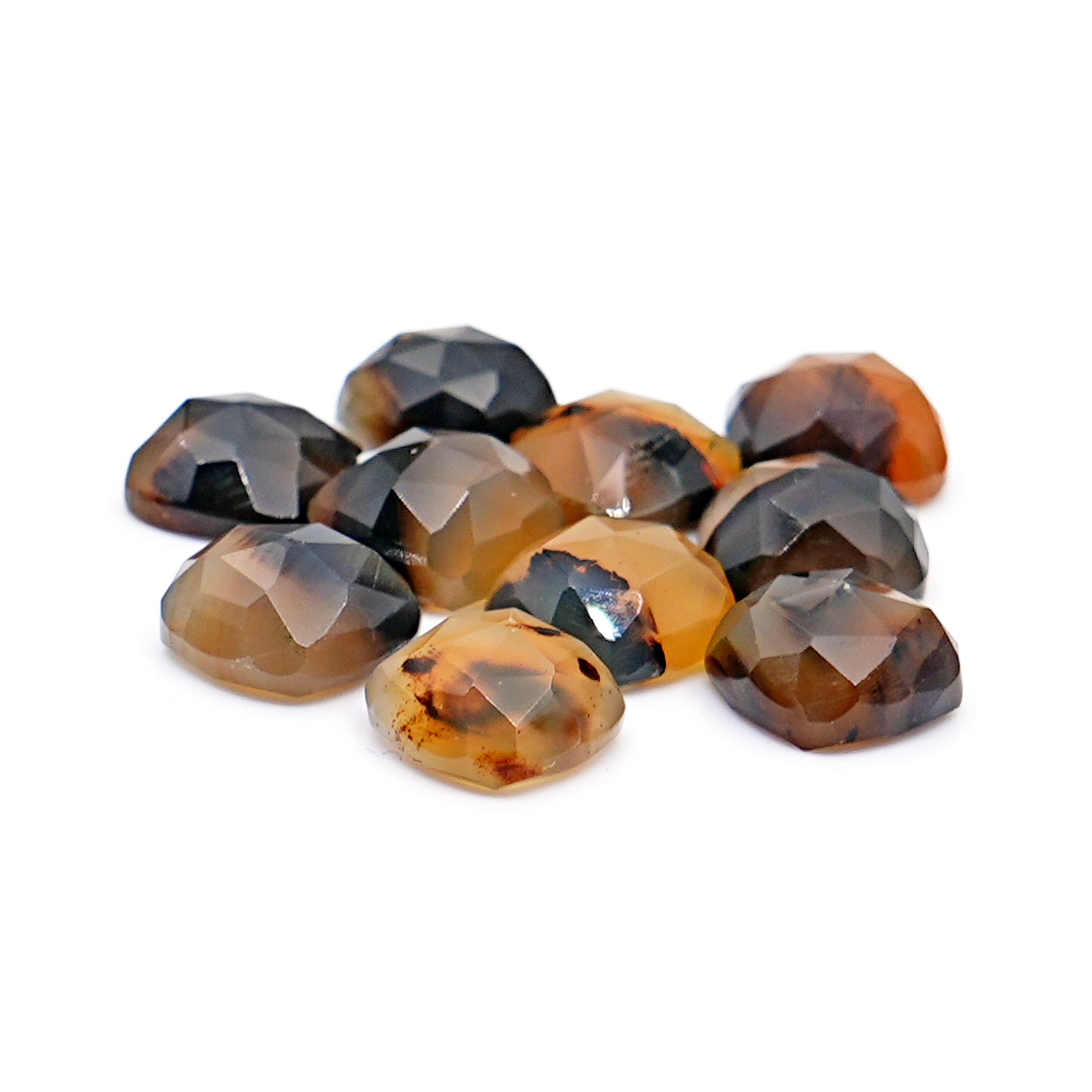 Cushion Montana Agate Rose Cut Cabochon | Natural Gemstone with Unique Inclusion - 10 Pieces