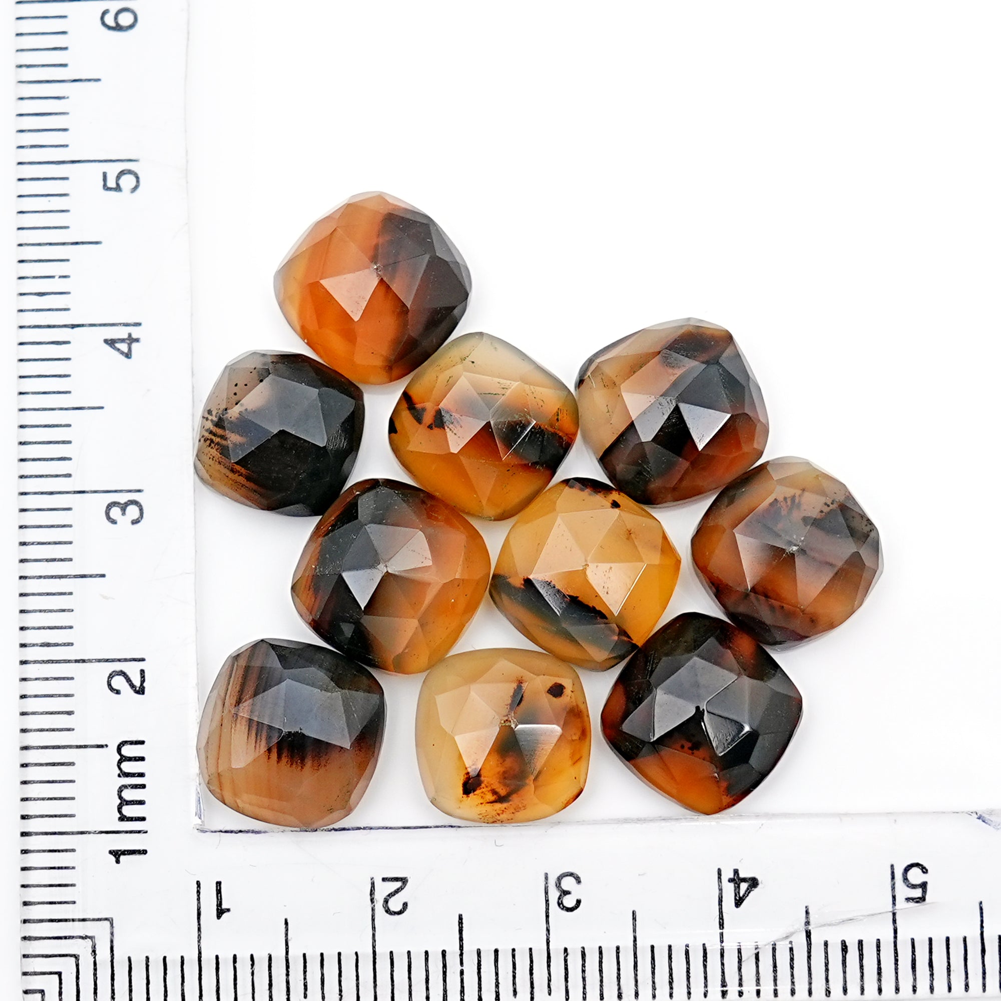 Cushion Montana Agate Rose Cut Cabochon | Natural Gemstone with Unique Inclusion - 10 Pieces