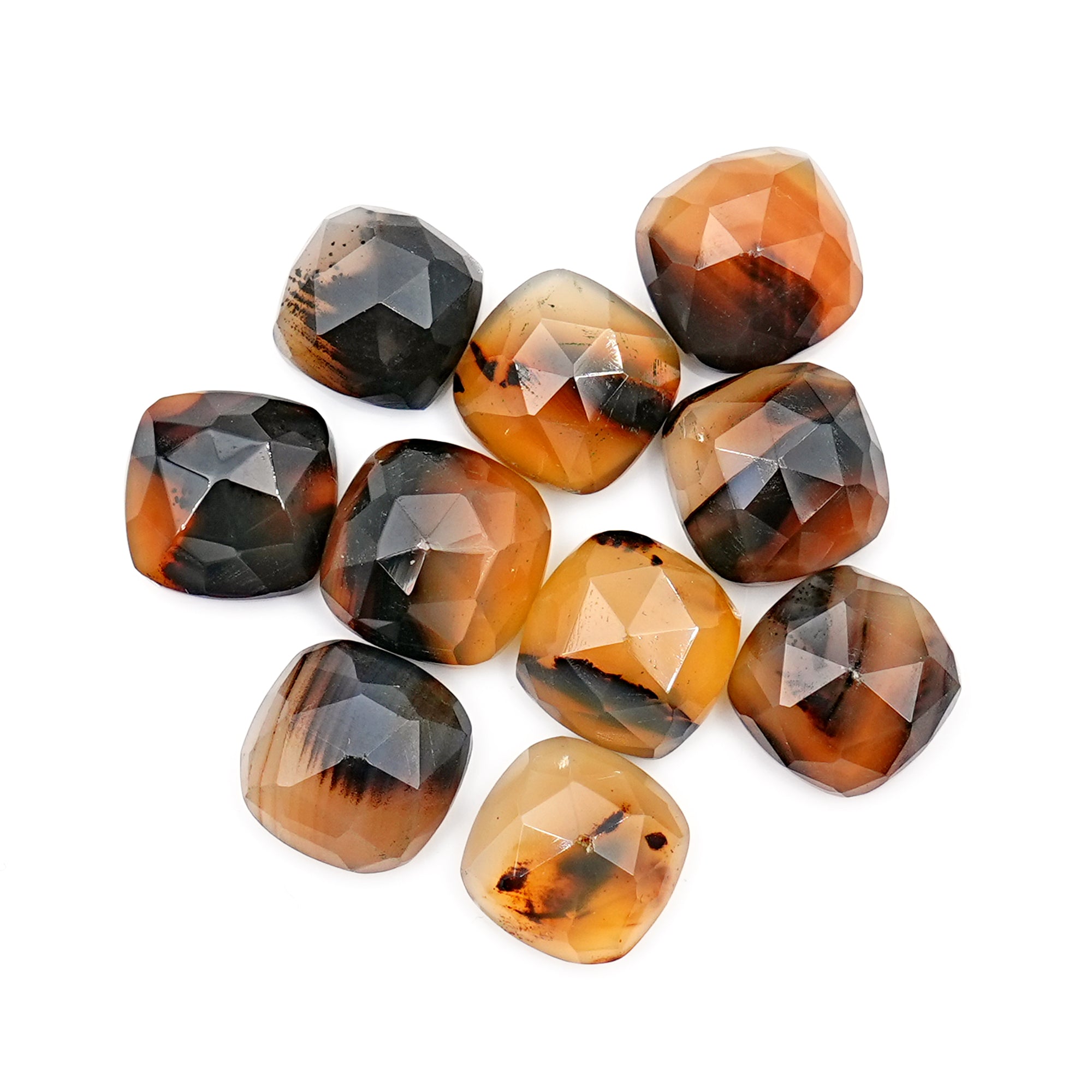 Cushion Montana Agate Rose Cut Cabochon | Natural Gemstone with Unique Inclusion - 10 Pieces