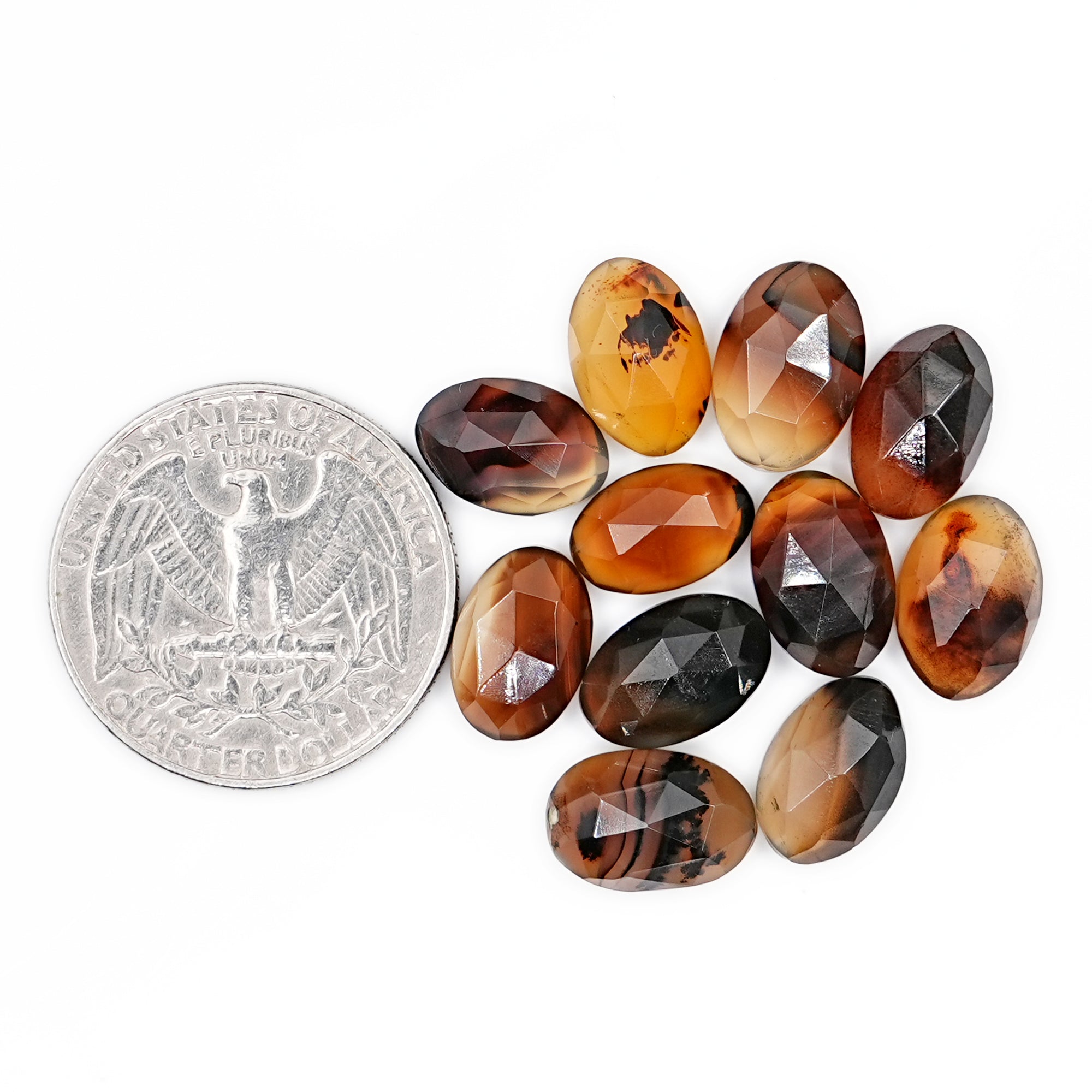 Oval Montana Agate Rosecut Cabochon | Natural Gemstone For Jewelry Making - 11 Pieces