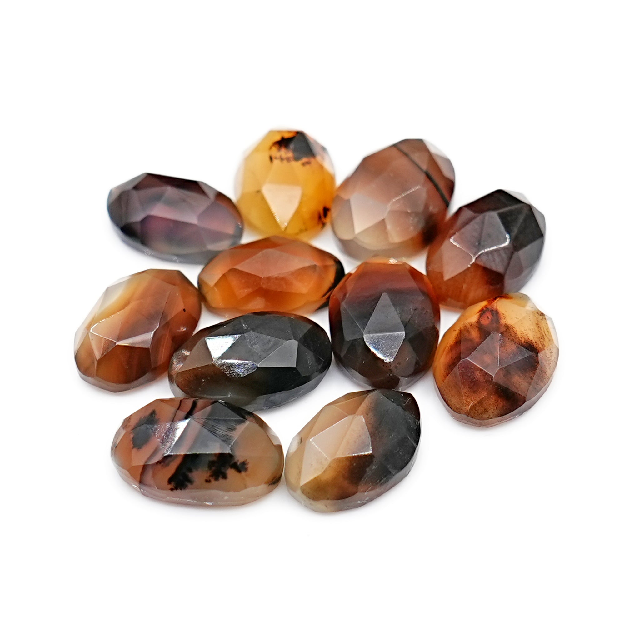 Oval Montana Agate Rosecut Cabochon | Natural Gemstone For Jewelry Making - 11 Pieces