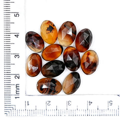 Oval Montana Agate Rosecut Cabochon | Natural Gemstone For Jewelry Making - 11 Pieces
