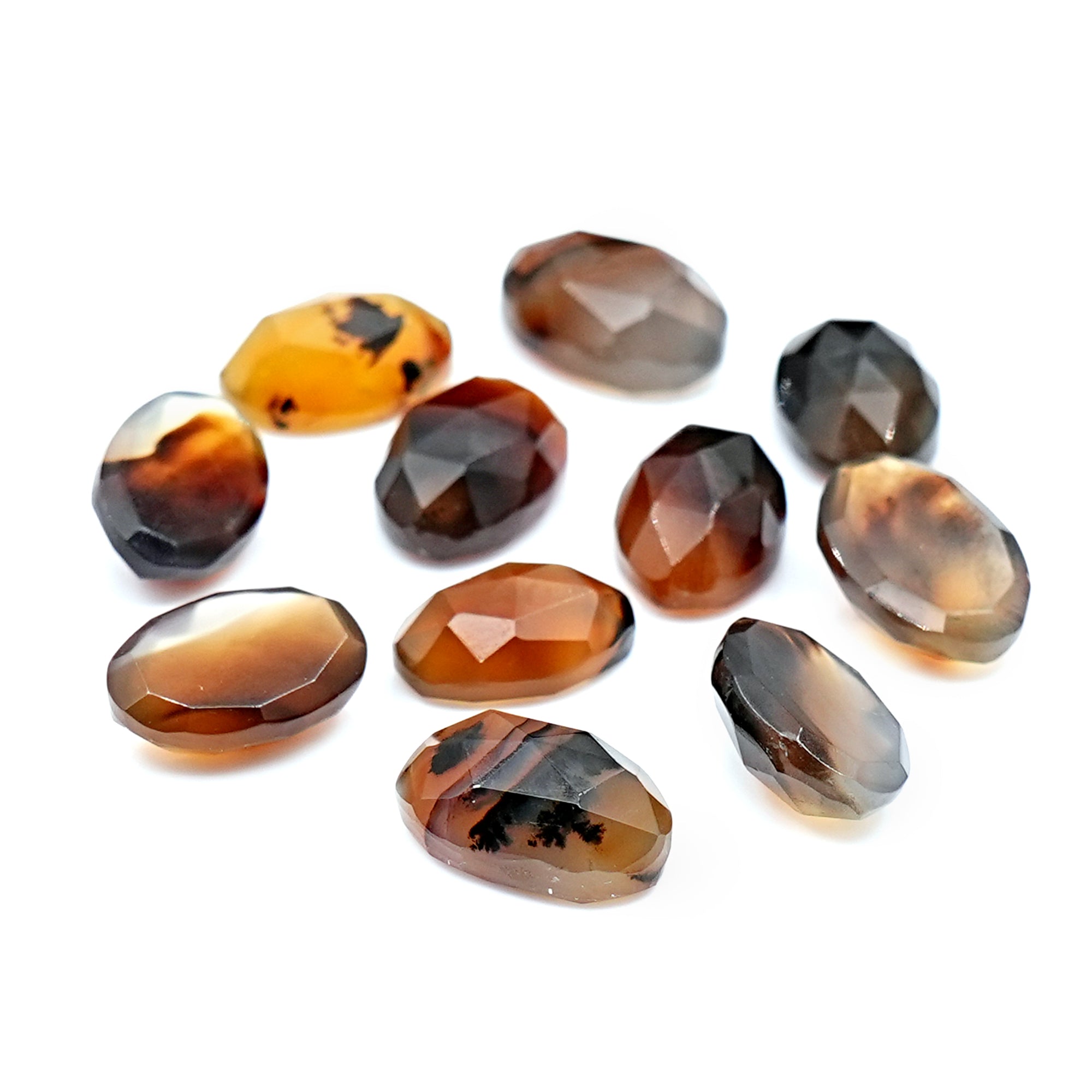 Oval Montana Agate Rosecut Cabochon | Natural Gemstone For Jewelry Making - 11 Pieces
