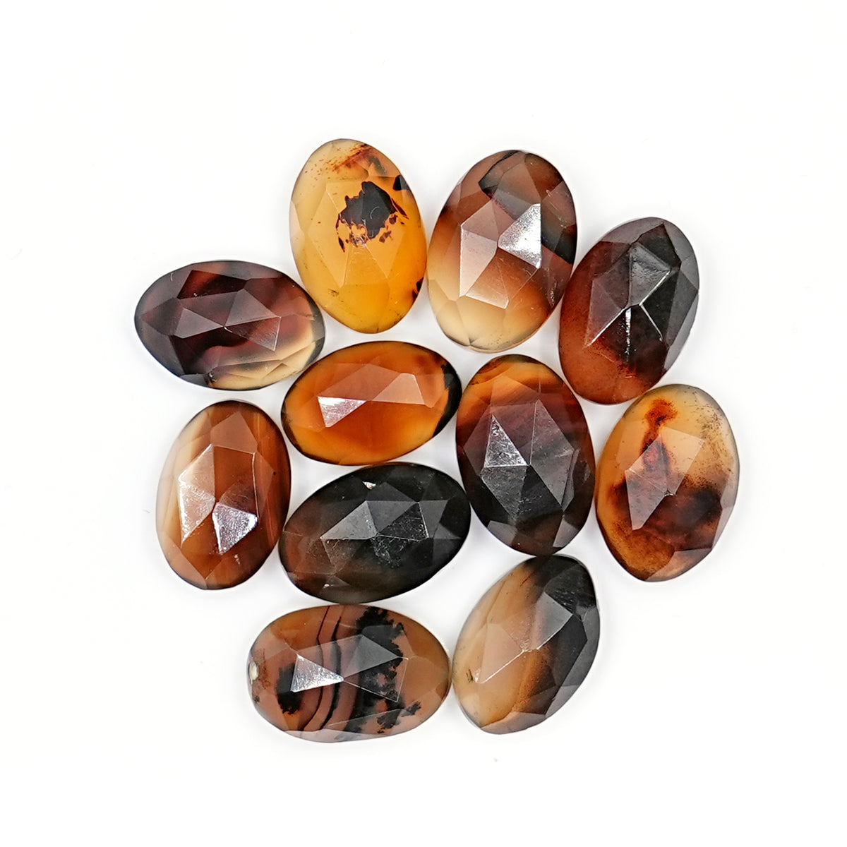 Oval Montana Agate Rosecut Cabochon | Natural Gemstone For Jewelry Making - 11 Pieces