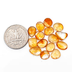Natural Citrine Rose Cut Gemstones | Freeform Radiance for Handmade Jewelry - 15 Pieces
