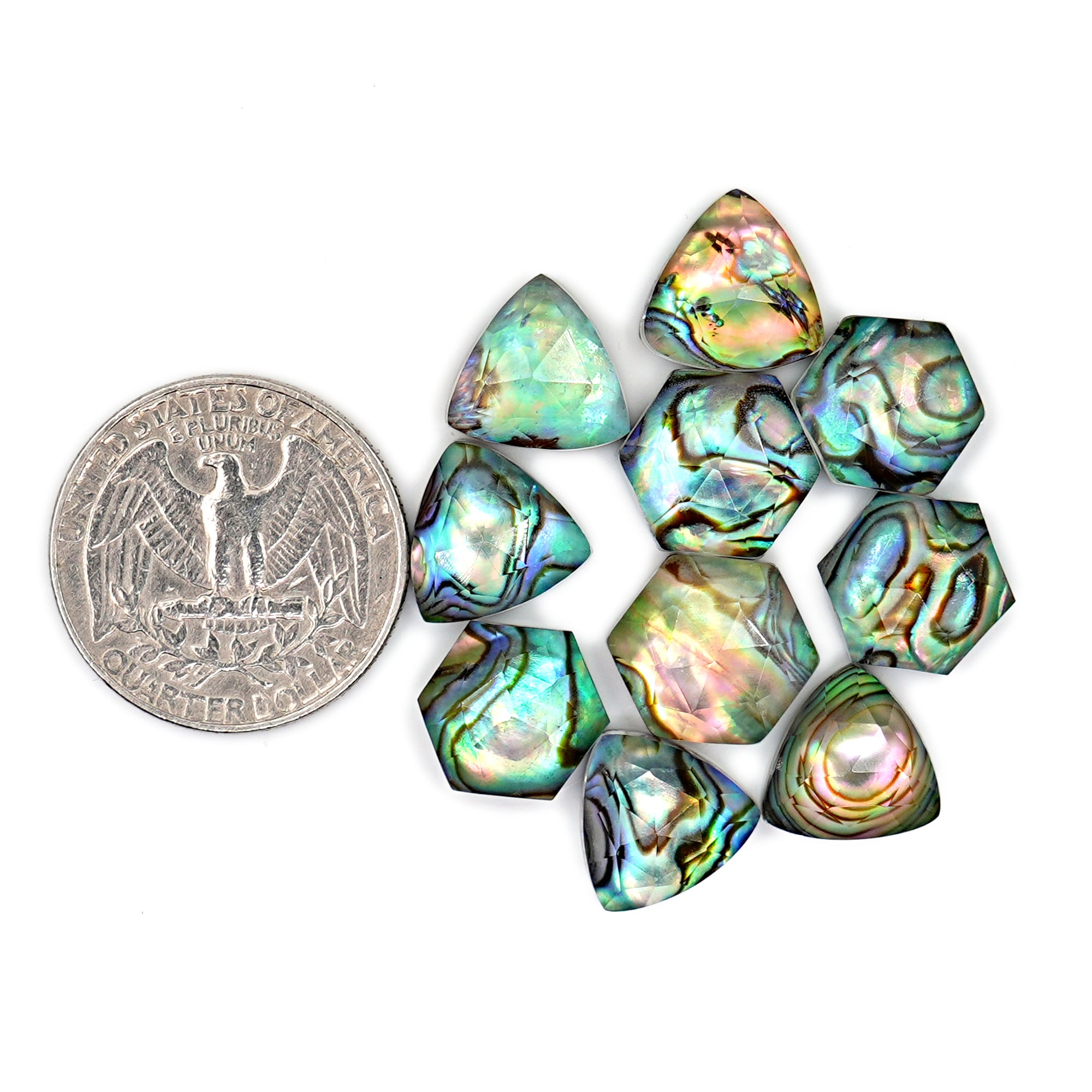 Abalone Shell Doublet Rosecut Cabochons | Mix-Shaped Gemstone for Statement Jewelry - 10 Pieces