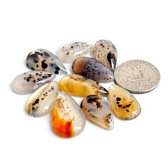 Montana Agate Cabochon |  Natural Flatback Loose Gemstones for Jewelry Making - 10 Pieces