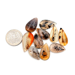 Pear Montana Agate Smooth Cabochon | Natural Gemstone For Jewelry Making - 10 Pieces