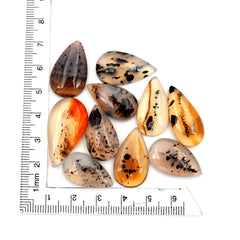 Pear Montana Agate Smooth Cabochon | Natural Gemstone For Jewelry Making - 10 Pieces
