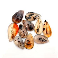 Pear Montana Agate Smooth Cabochon | Natural Gemstone For Jewelry Making - 10 Pieces