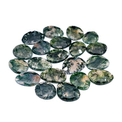 Moss Agate Freeform Rose Cut Cabochons | Nature Inspired Gemstone for Jewelry Making - 20 Pieces