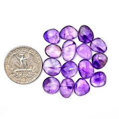 Amethyst Rose Cut Cabochon | Freeform Natural Purple Gemstone for Jewelry Making - 15 Pieces