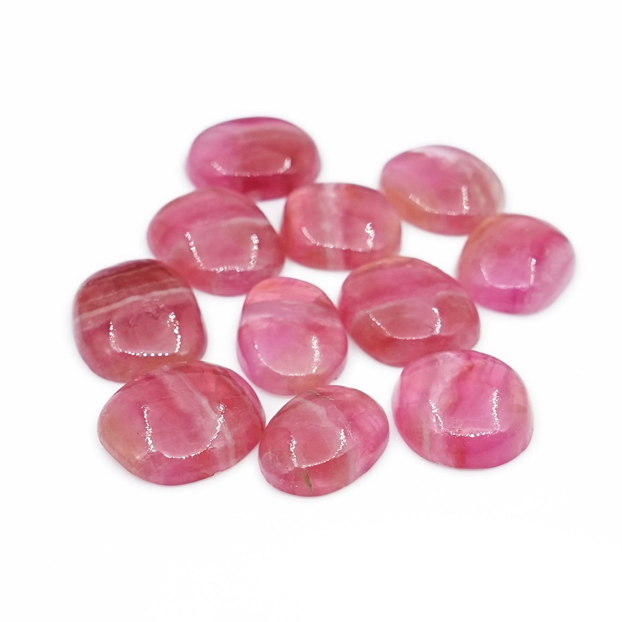 Rare Cobalto Calcite Smooth Cabochons | Pink Gemstones for Jewelry Making - 11 pieces