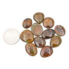 Tibetan Turquoise Smooth Cabochons |  Freeform Shape Gemstone for Jewelry Making- 11 Pieces