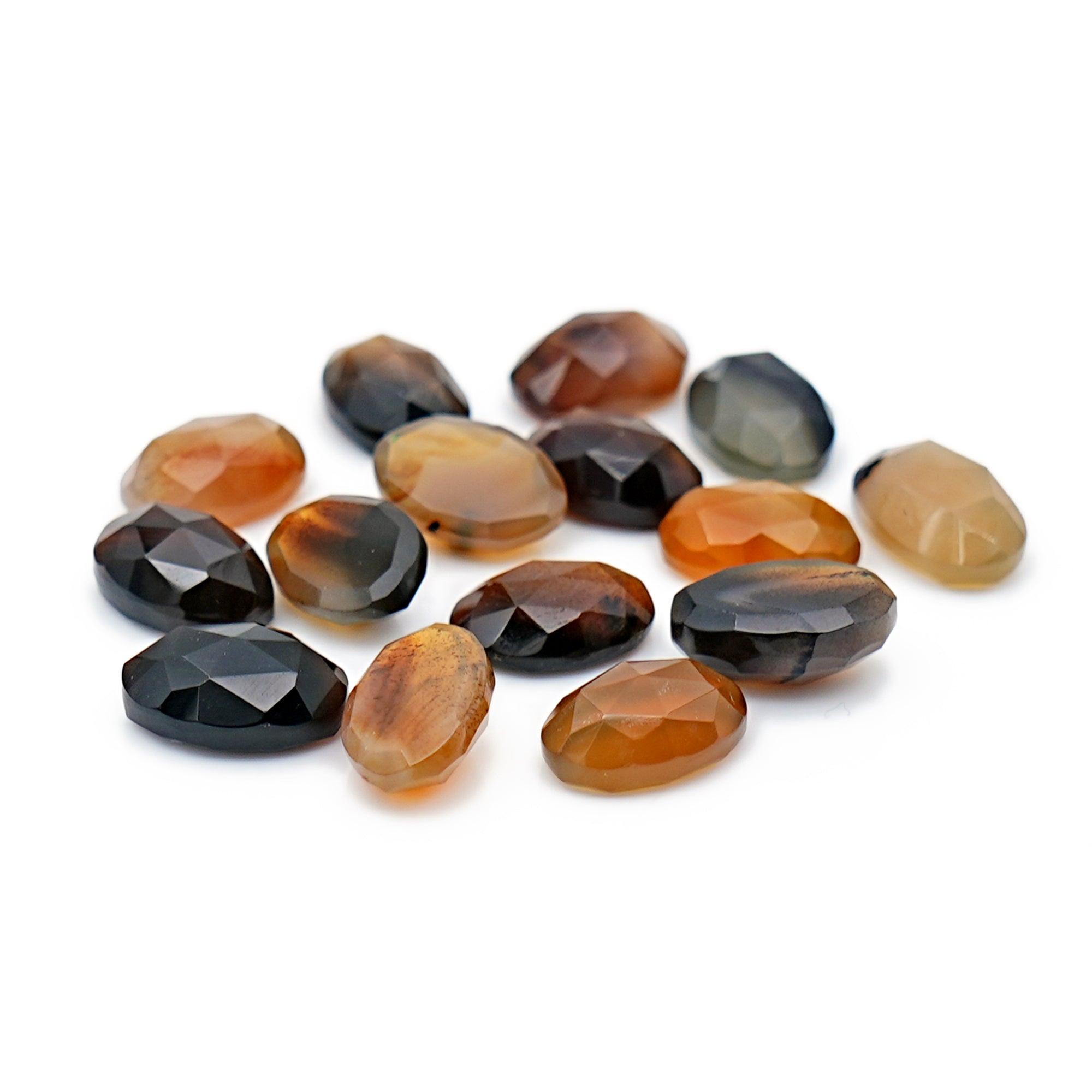 Oval Rose Cut Montana Agate Cabochon | Natural Gemstone for Jewelry Making - 15 Pieces