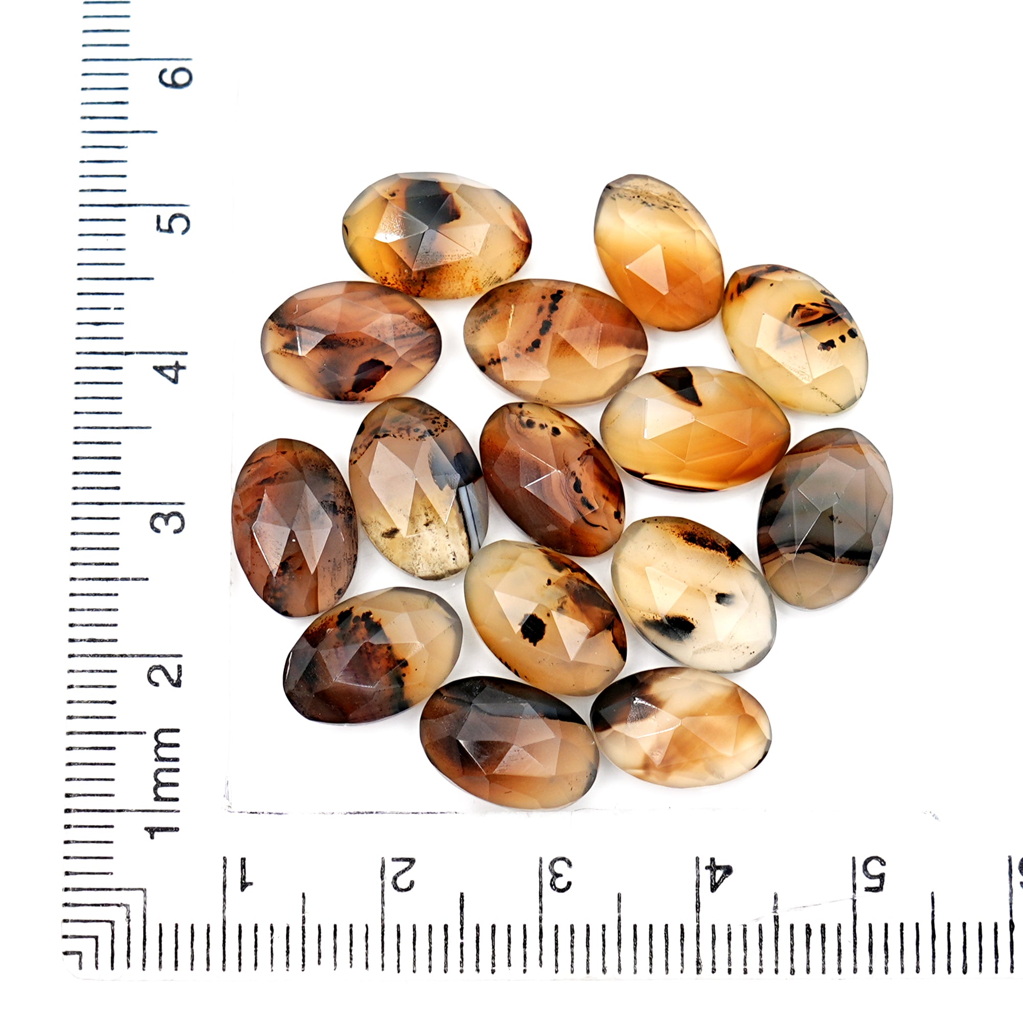 Oval Rose Cut Montana Agate Cabochon | Natural Gemstone for Jewelry Making - 15 Pieces