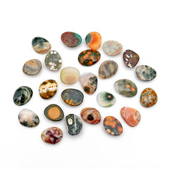 Ocean Jasper Rose Cut Cabochons | Multi Freeform Gemstones For Jewelry - 25 Pieces