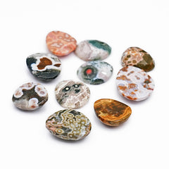 Ocean Jasper Rose Cut Cabochons | Multi Freeform Gemstones For Jewelry - 10 Pieces