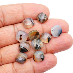 Cushion Montana Agate Rose Cut Cabochon | Natural Gemstone with Unique Inclusion - 10 Pieces