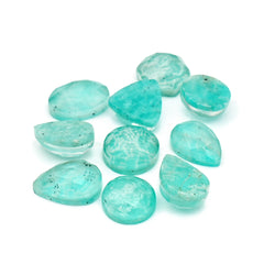 Amazonite Doublet Rose Cut Cabochons | Natural Gemstones for Jewelry Making - 10 Pieces