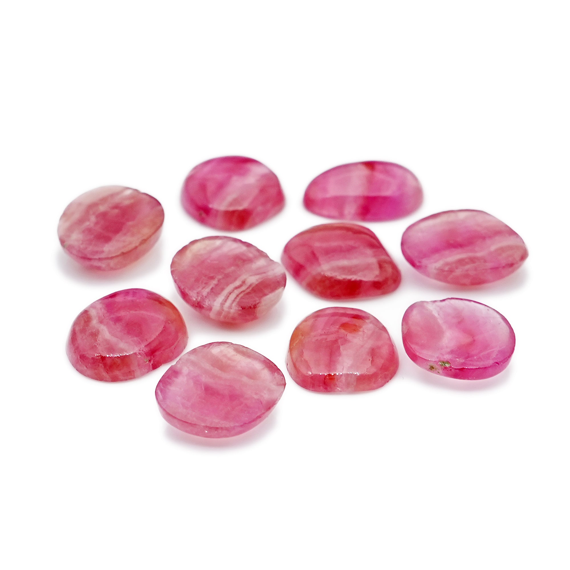 Rare Cobalto Calcite Smooth Cabochons | Pink Gemstones for Jewelry Making - 10 pieces