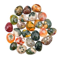 Ocean Jasper Rose Cut Cabochons | Multi Freeform Gemstones For Jewelry - 25 Pieces