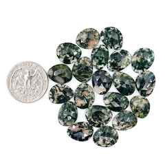 Moss Agate Freeform Rose Cut Cabochons | Nature Inspired Gemstone for Jewelry Making - 20 Pieces