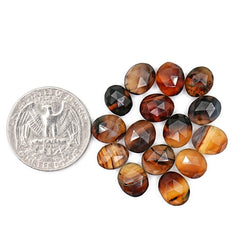 Oval Montana Agate Rosecut Cabochon | Natural Gemstone with Unique Inclusion - 15 Pieces